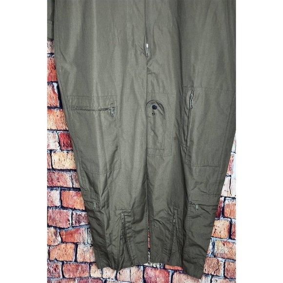 Flight Suit Work Coveralls Air Force Overalls Utility Jump Military Medium Green - Picture 5 of 8